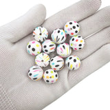 10PCS 15mm Dots Print Silicone Beads Baby Round Shaped Beads Teething BPA