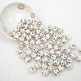 10PCS 15mm Dots Print Silicone Beads Baby Round Shaped Beads Teething BPA