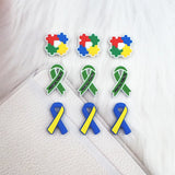 Chenkai 10PCS Autism Charms Beads Silicone Focal Beads For Pen DIY