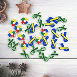 Chenkai 10PCS Autism Charms Beads Silicone Focal Beads For Pen DIY