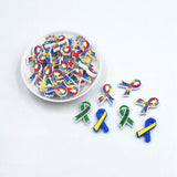 Chenkai 10PCS Autism Ribbon Charms Beads Silicone Focal Beads For Beadable Pen