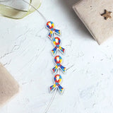 Chenkai 10PCS Autism Ribbon Charms Beads Silicone Focal Beads For Beadable Pen