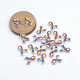 Chenkai 10PCS Autism Ribbon Charms Beads Silicone Focal Beads For Beadable Pen