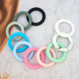 Chenkai 10PCS BPA-Free Silicone Tortoise Teething Ring for Pacifier Chain DIY
