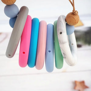 Chenkai 10PCS BPA-Free Silicone Tortoise Teething Ring for Pacifier Chain DIY