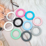 Chenkai 10PCS BPA-Free Silicone Tortoise Teething Ring for Pacifier Chain DIY