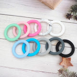 Chenkai 10PCS BPA-Free Silicone Tortoise Teething Ring for Pacifier Chain DIY