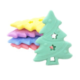 Chenkai 10PCS BPA Silicone Christmas Tree Teether for DIY Infant Necklace