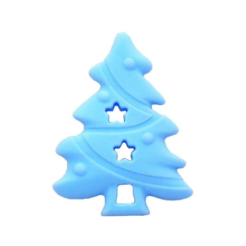 Chenkai 10PCS BPA Silicone Christmas Tree Teether for DIY Infant Necklace