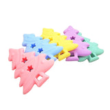 Chenkai 10PCS BPA Silicone Christmas Tree Teether for DIY Infant Necklace