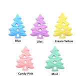 Chenkai 10PCS BPA Silicone Christmas Tree Teether for DIY Infant Necklace