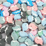 Chenkai 10PCS Baby Silicone Whale Teether Fidget Toys Nursing Pacifier