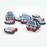 10PCS Cartoon Ambulance Silicone Focal Beads