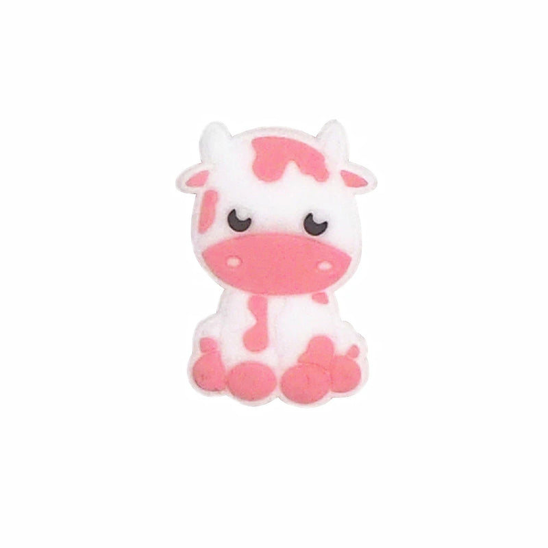 Chenkai 10PCS Cow Charms Silicone Focal Beads DIY Dummy Chain