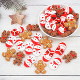 Chenkai 10PCS Christmas Silicone Focal Beads for Keychain Making