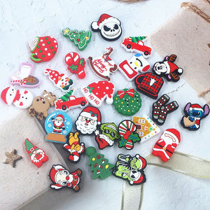 Chenkai 10PCS Christmas Silicone Focal Beads for Keychain Making