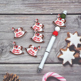 Chenkai 10PCS Christmas Silicone Focal Beads for Keychain Making