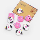Chenkai 10PCS Cow Beads Silicone Charms Focal Beads DIY Dummy Chains