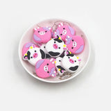 Chenkai 10PCS Cow Beads Silicone Charms Focal Beads DIY Dummy Chains