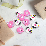 Chenkai 10PCS Cow Beads Silicone Charms Focal Beads DIY Dummy Chains
