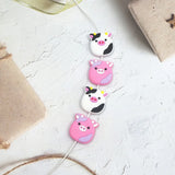 Chenkai 10PCS Cow Beads Silicone Charms Focal Beads DIY Dummy Chains