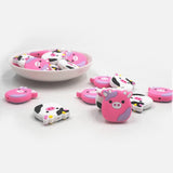 Chenkai 10PCS Cow Beads Silicone Charms Focal Beads DIY Dummy Chains