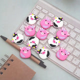 Chenkai 10PCS Cow Beads Silicone Charms Focal Beads DIY Dummy Chains