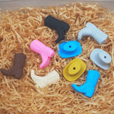 Chenkai 10PCS Cowboy Hat Boots Beads Silicone BPA Chewable Dummy Necklace Toy