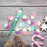 Chenkai 10PCS Cupcake Focal Beads For Pen Beadable Pen Silicone Charms