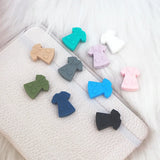 Chenkai 10PCS Doctor Shirt Silicone Beads DIY Baby Chew Necklace Pacifier Toy