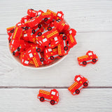 Chenkai 10PCS Fire Truck Baby Silicone Beads Pacifier Teether Sensory Toys