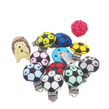 Chenkai 10PCS Football Pacifier Clip Cartoon Holder for Baby Soother Chains