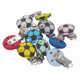 Chenkai 10PCS Football Pacifier Clip Cartoon Holder for Baby Soother Chains