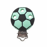 Chenkai 10PCS Football Pacifier Clip Cartoon Holder for Baby Soother Chains