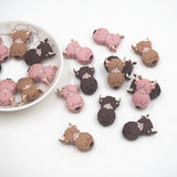 10PCS Highland Cow Beads Silicone Charms For DIY Baby Pacifier Chain