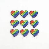 Chenkai 10PCS LGBT Rainbow Love Beads Silicone Charms Focal Beads