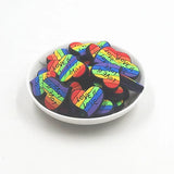 Chenkai 10PCS LGBT Rainbow Love Beads Silicone Charms Focal Beads
