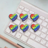 Chenkai 10PCS LGBT Rainbow Love Beads Silicone Charms Focal Beads