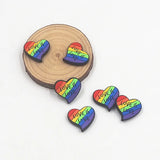 Chenkai 10PCS LGBT Rainbow Love Beads Silicone Charms Focal Beads