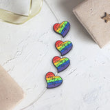 Chenkai 10PCS LGBT Rainbow Love Beads Silicone Charms Focal Beads
