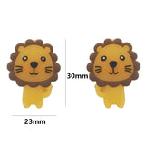 Chenkai 10PCS Lion Silicone Beads Teether Baby DIY Necklace Pendant
