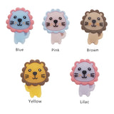 Chenkai 10PCS Lion Silicone Beads Teether Baby DIY Necklace Pendant