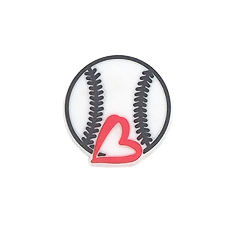 Chenkai 10PCS Love Baseball Silicone Charms - DIY Pacifier Dummy Chain