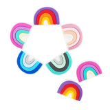 Chenkai 10PCS Rainbow Shape Baby Silicone Beads DIY Teether Sensory Toys