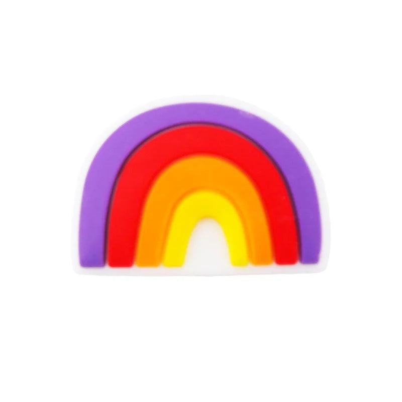 Chenkai 10PCS Rainbow Shape Baby Silicone Beads DIY Teether Sensory Toys