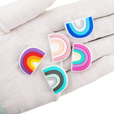 Chenkai 10PCS Rainbow Shape Baby Silicone Beads DIY Teether Sensory Toys