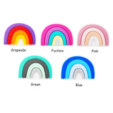 Chenkai 10PCS Rainbow Shape Baby Silicone Beads DIY Teether Sensory Toys
