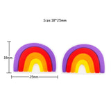 Chenkai 10PCS Rainbow Shape Baby Silicone Beads DIY Teether Sensory Toys