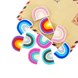 Chenkai 10PCS Rainbow Shape Baby Silicone Beads DIY Teether Sensory Toys