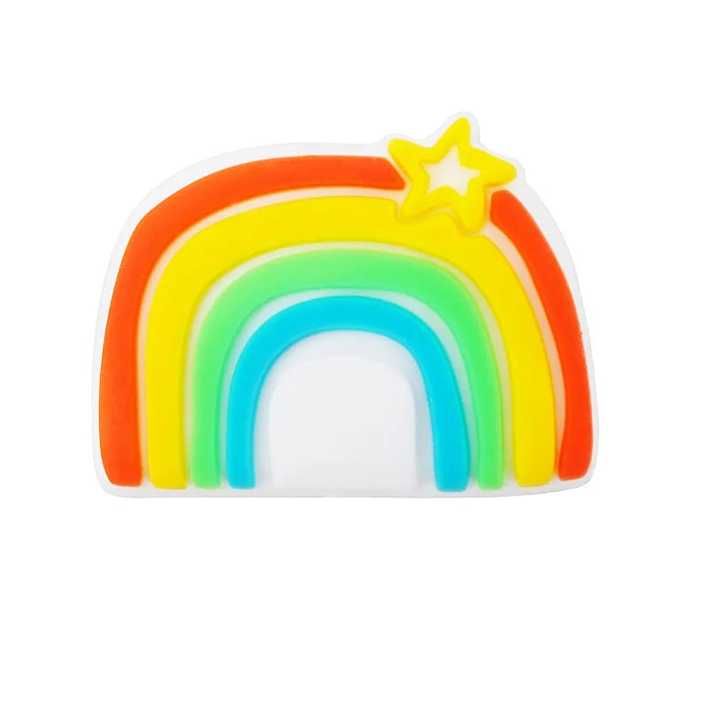 Chenkai Rainbow Star Baby Silicone Beads DIY Teether Toys